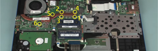 F. Unscrew the Heat Sink Assembly